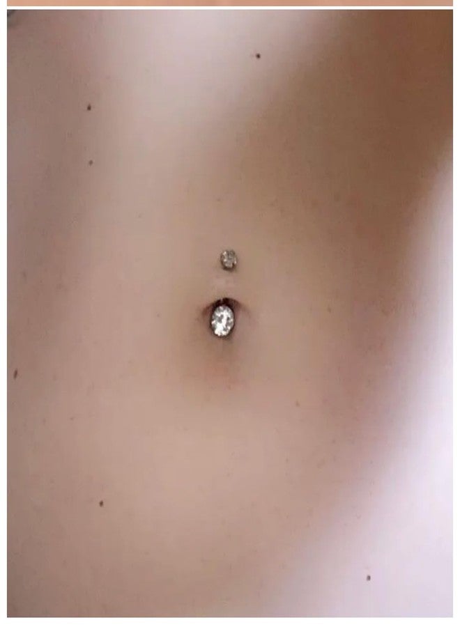 AVYRING حلقات سرة من التيتانيوم AVYRING G23، مجوهرات ثقب السرة القصيرة، وزن 14 غرام، مضادة للحساسية، بخيط داخلي، حلقات سرة قصيرة للنساء، 6 مم (1/4 بوصة) - Image 3